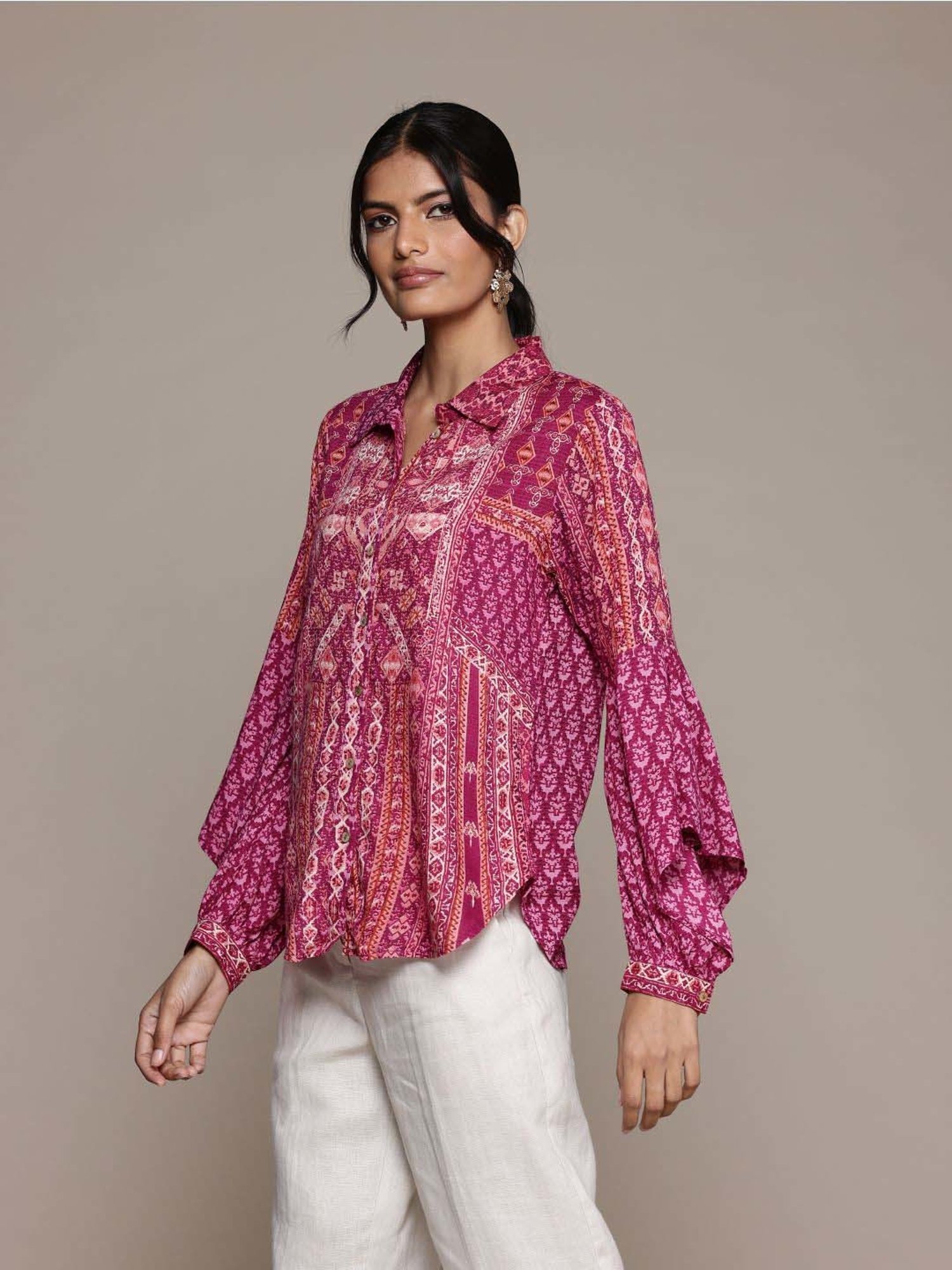AARKE RITU KUMAR Pink Printed Shirt
