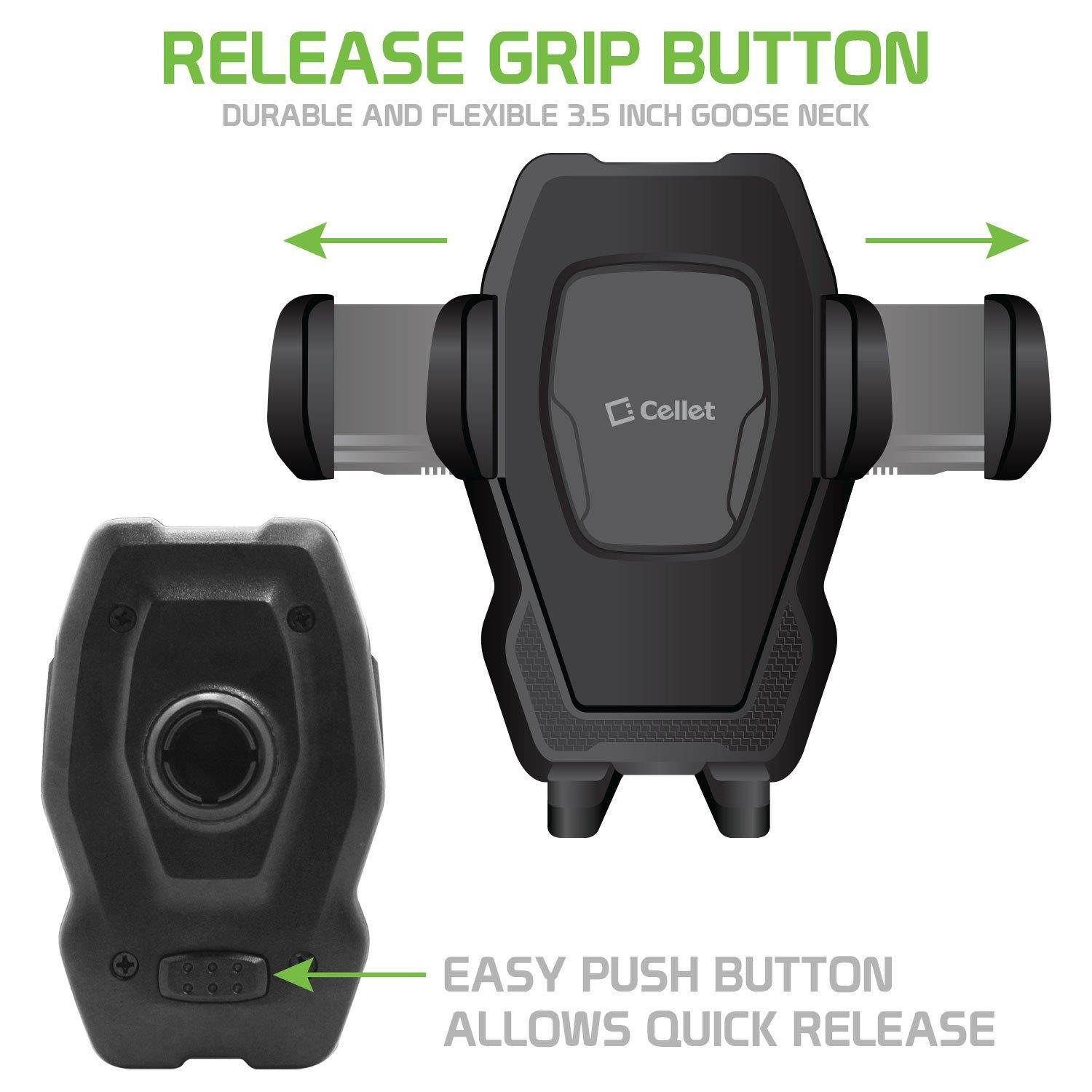 Cellet Goose-Neck Dashboard & Windshield Mount Car Cradle Smartphone Holder Compatible for LG V40 ThinQ,G7 ThinQ,Exalt LTE,V30,V30+,Stylo 4/3/2/1,K30,Q7+,Stylo 4 Plus,G6,X Charge,X Power,X Venture