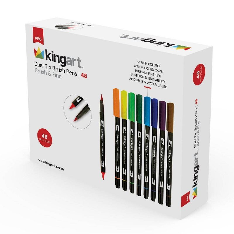 48ct  Pro Dual Tip Brush Pens - Kingart