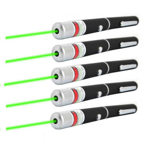 5pcs Powerful Green Laser Pointer Pen Beam Light 5mW 532nm Lazer High Power