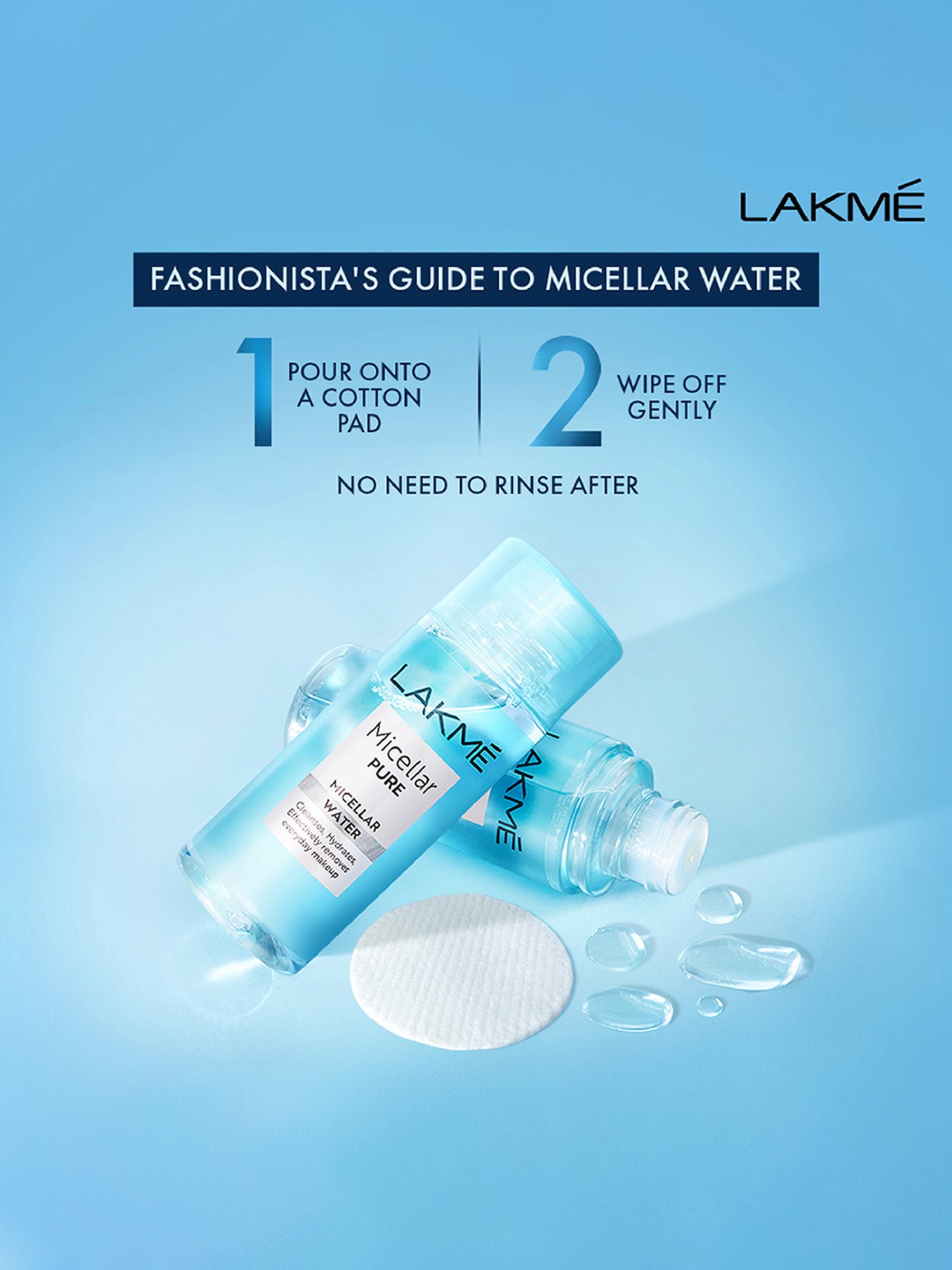 Lakme Micellar Pure Water for Makeup Removal - 100 ml
