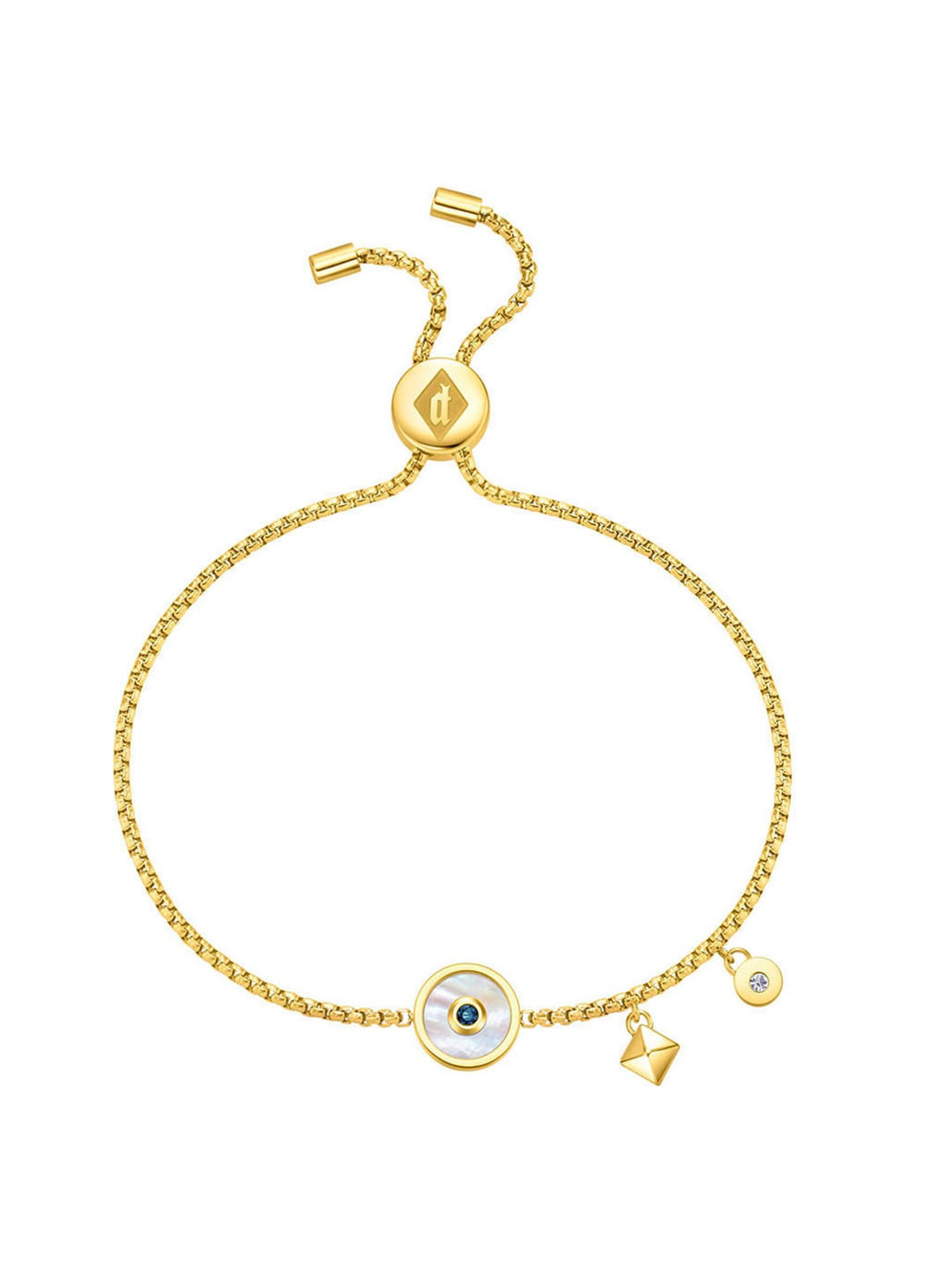 Police Fulgurant Golden & White Flexible Fit Bracelet for Women