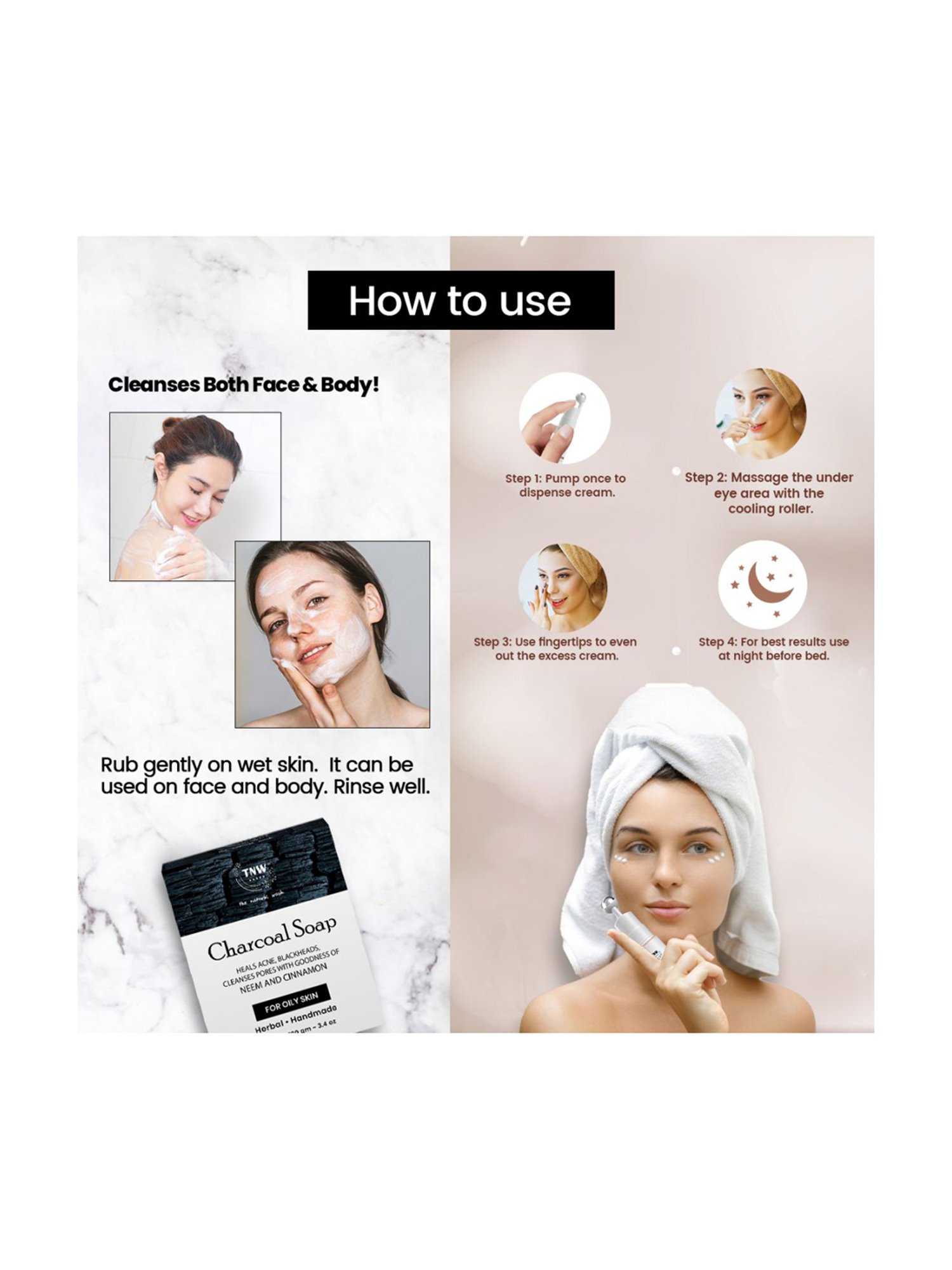 TNW-The Natural Wash Charcoal Soap & Under Eye Cream