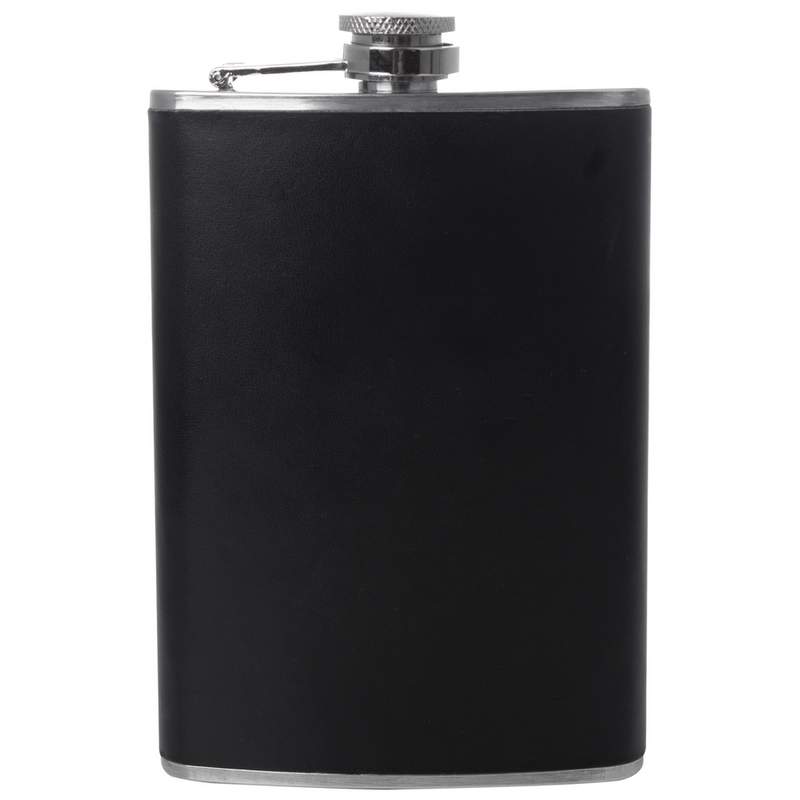 Maxam® 8oz Stainless Steel Flask with Black Wrap