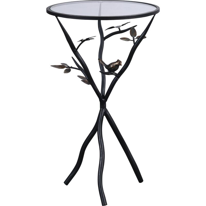 Bird and Branches Tripod Side Table Antique Bronze - FirsTime