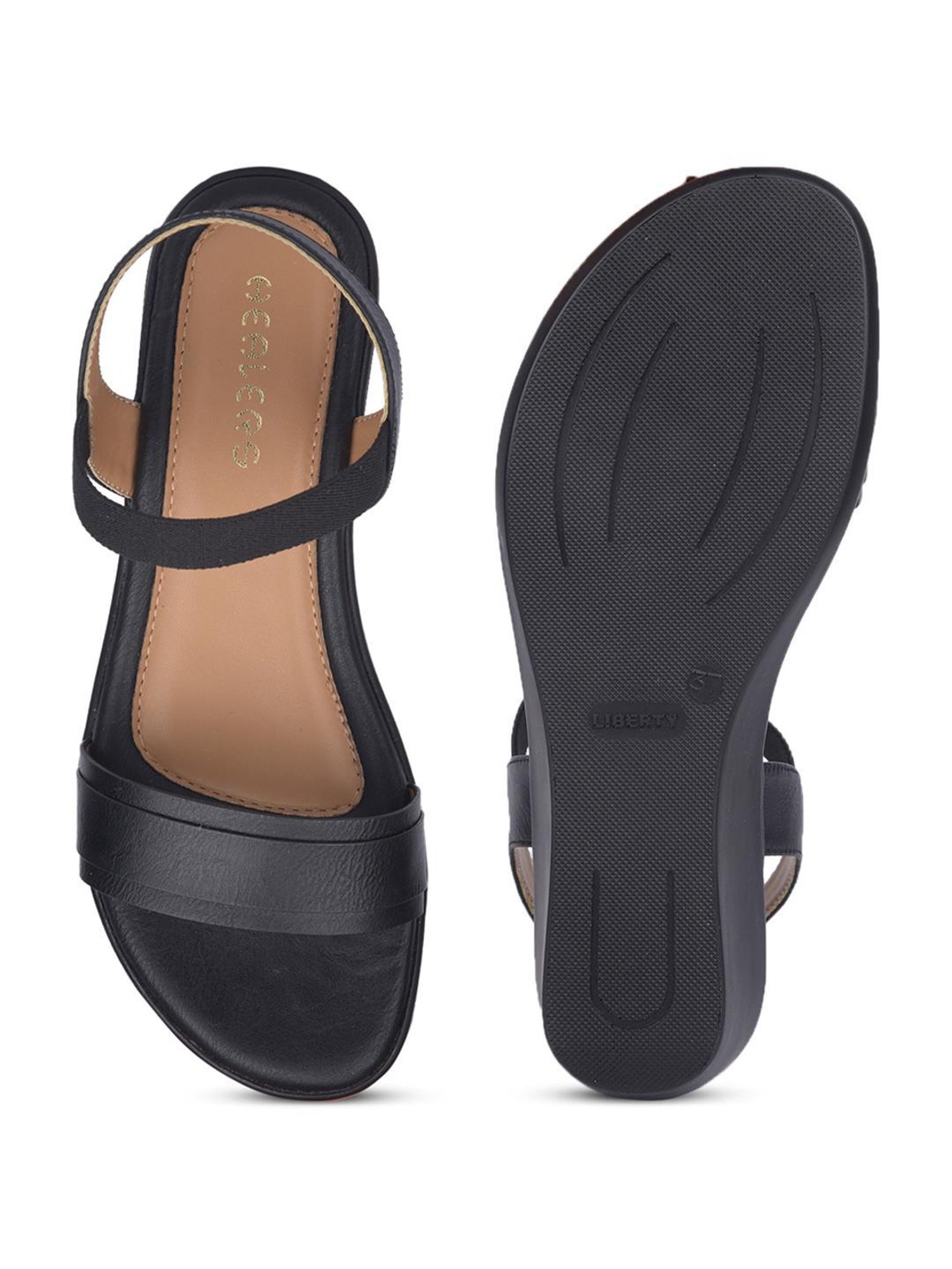 Healers by Liberty Women's Black Ankle Strap Wedges