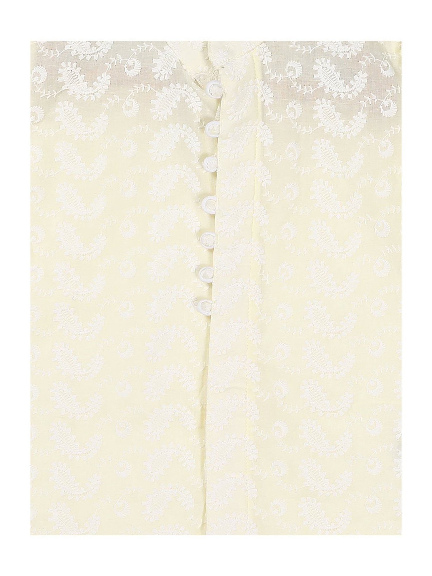 VASTRAMAY SISHU Cream & White Cotton Embroidered Kurta Set