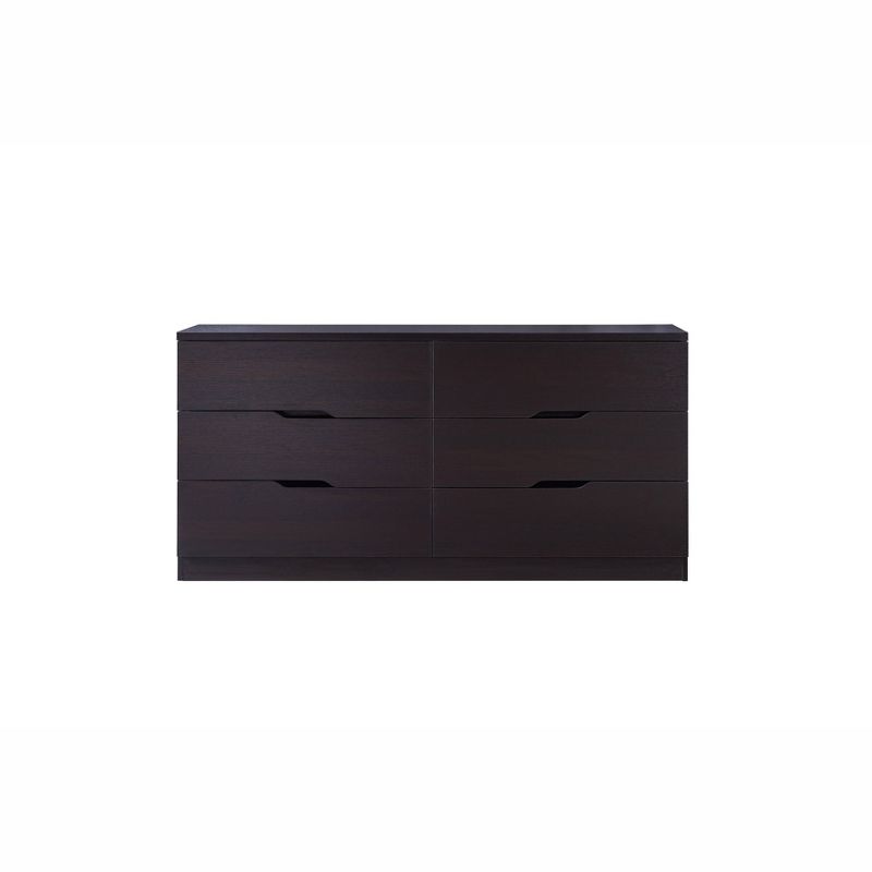 Nelton 6 Drawers Dresser Cappuccino - miBasics