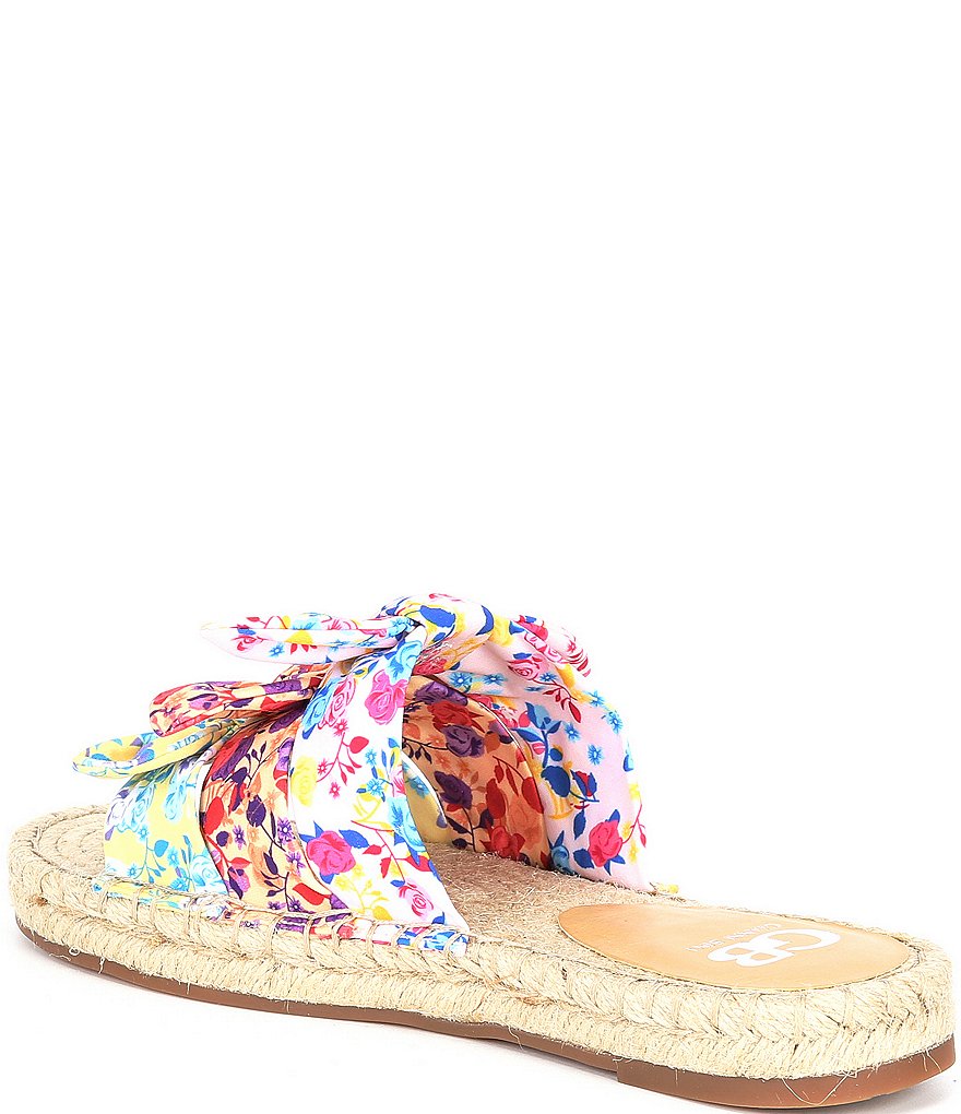 GB Delite-Ful Floral Bow-Detail Jute Wrapped Espadrille Slides