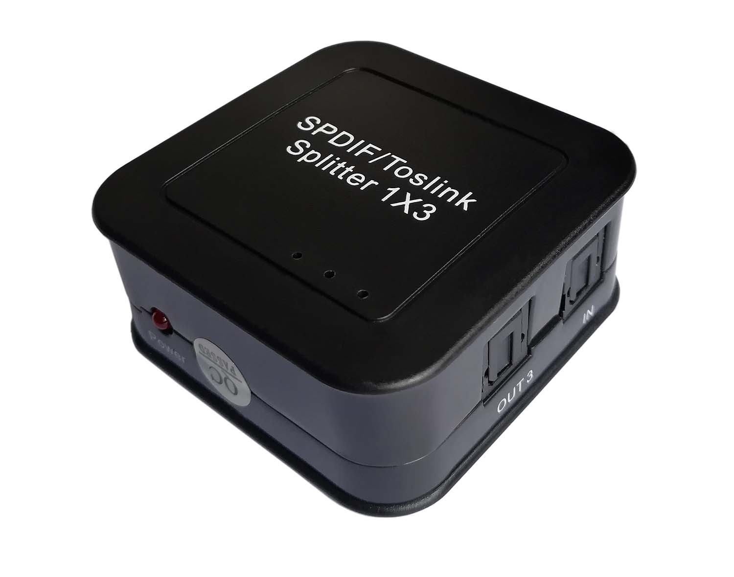 3 Port Digital Optical Splitter, SPDIF TOSLINK Digital Optical Audio Splitter 1 in 3 Out Support LPCM2.0 Doldy Digital & DTS 5.1