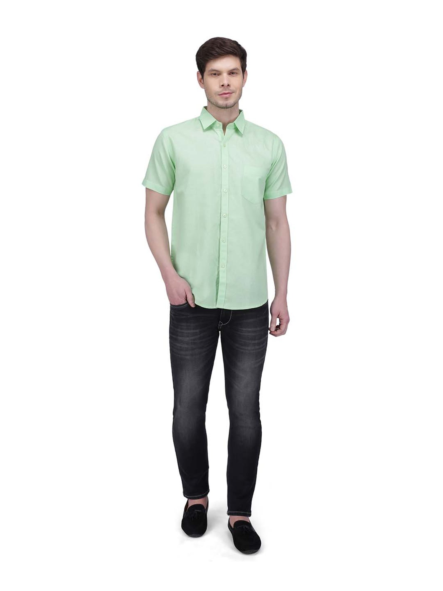 Southbay Pista Green Regular Fit Shirt