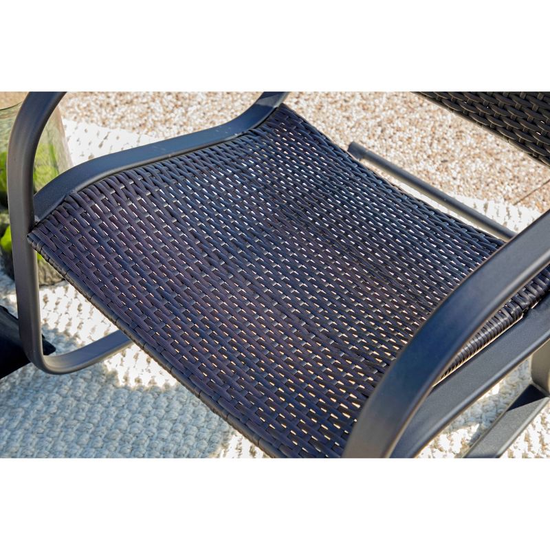 Vera Wicker Outdoor Rocking Chair - Brown/Black - Coaster