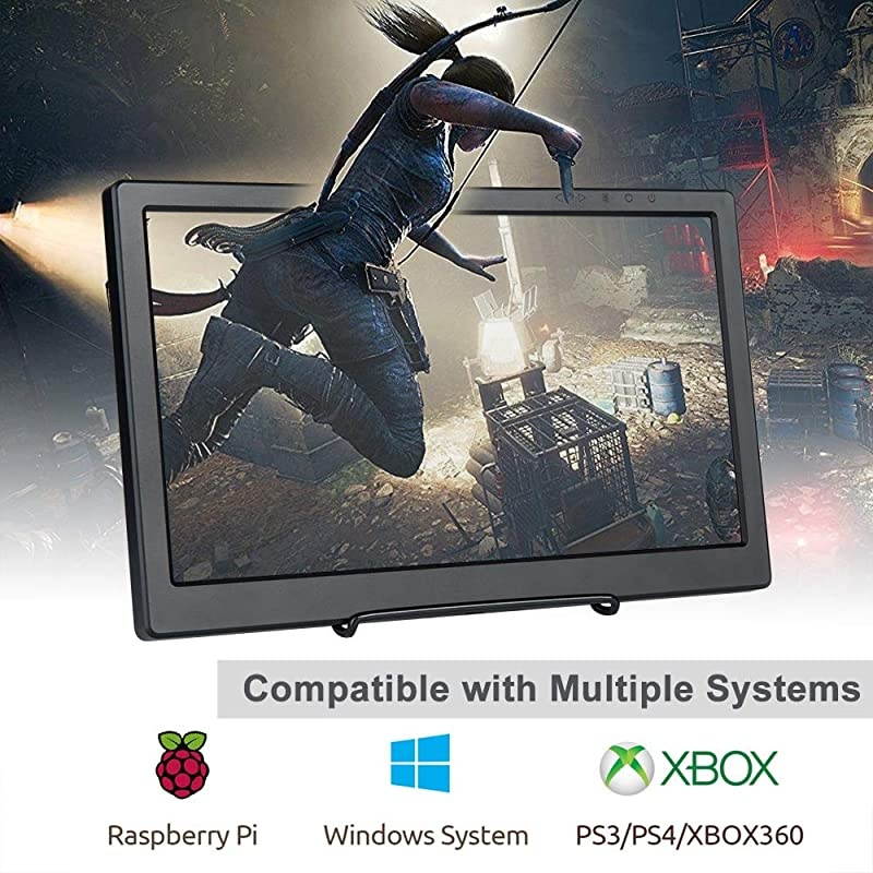 Raspberry Pi Display-Portable 2 HDMI Gaming Monitor-13.3 Inch, 1920x1080-For PS4, Raspberry Pi, WiiU, Xbox 360, Windows 7/8/10