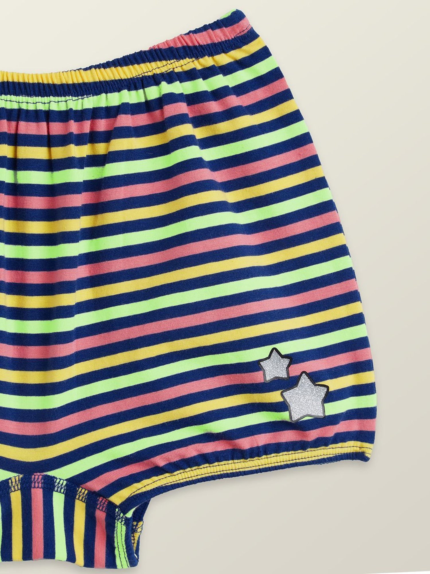 XY Life Kids Multicolor Cotton Striped Bloomers (Pack of 3)