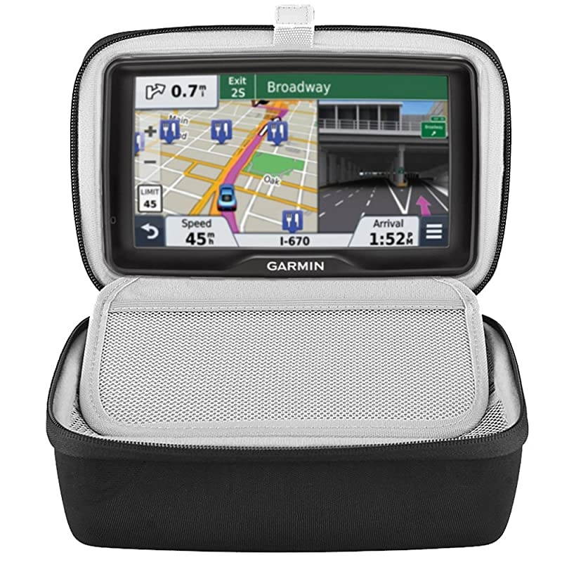 Hard GPS Case for 6 7 Inch Garmin DriveSmart 65 61 LMTS Nuvi 2797LMT GPS Navigator System Extra Space fits Car Charger Portable Friction Mount USB Cable and More Accessories Black