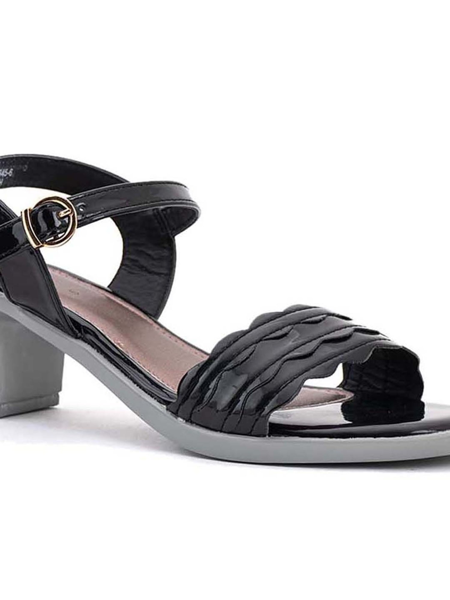 Cleo by Khadim's Women's Black Ankle Strap Sandals
