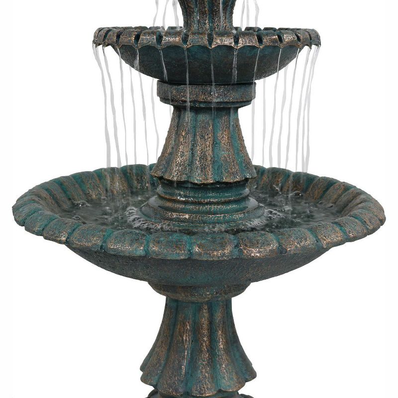 Sunnydaze 41"H Electric Polyresin and Fiberglass 2-Tier Nouveau Outdoor Water Fountain