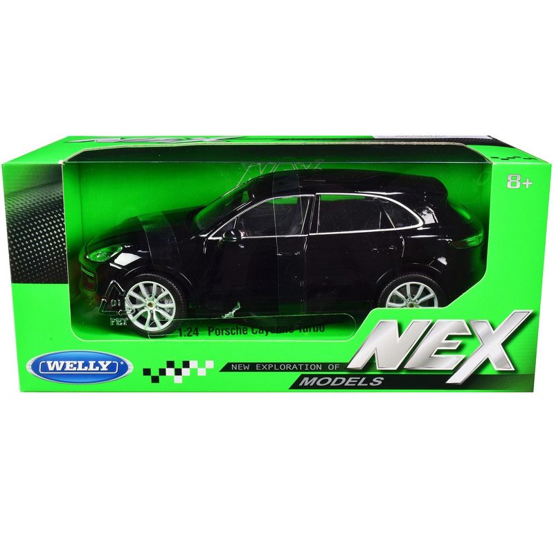 Porsche Cayenne Turbo Black with Silver Wheels "NEX Models" 1/24 Diecast Model Car by Welly