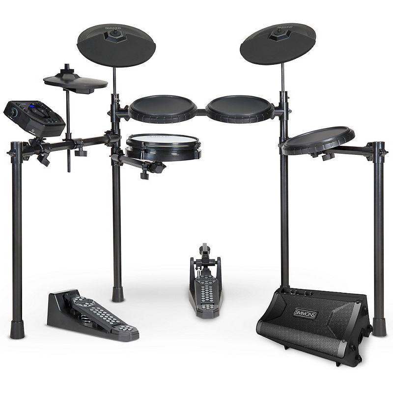 LyxJam 8-Piece Electronic Drum Kit, Professional Drum Set with Real Mesh Fabric, 448 Preloaded Sounds, 70 Songs, 15-Song Recording Capacity, Choke,Rim,Edge Capability & Kick Pad, Drum Sticks Included