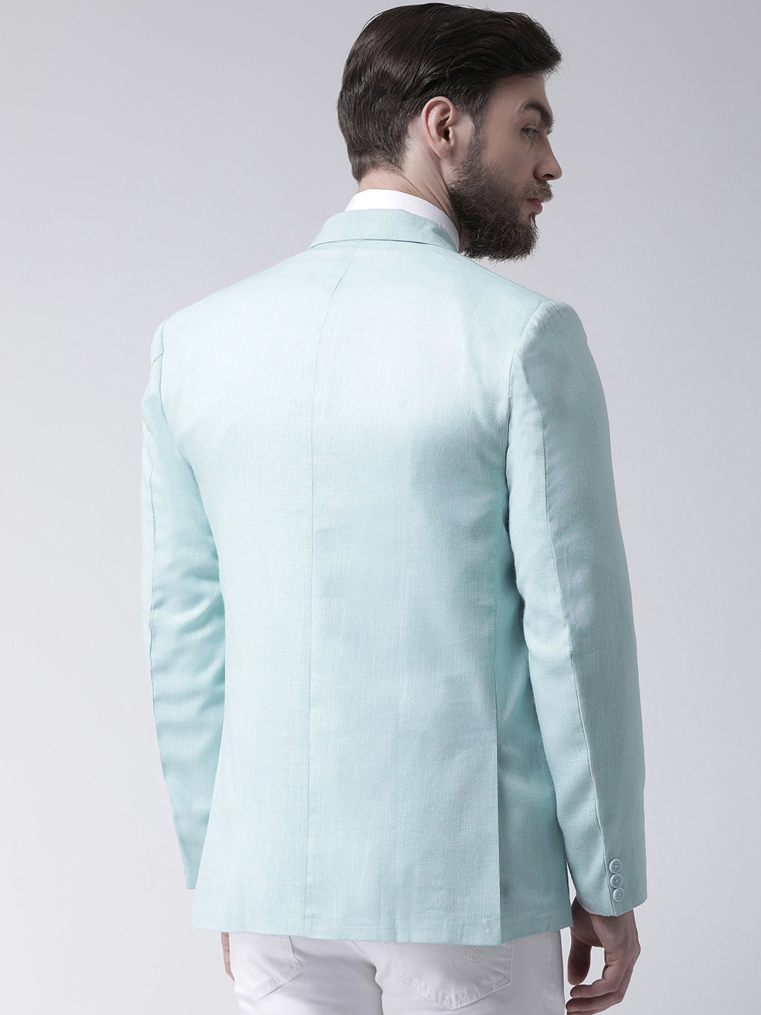Hangup Plus Aqua Regular Fit Linen Blazer