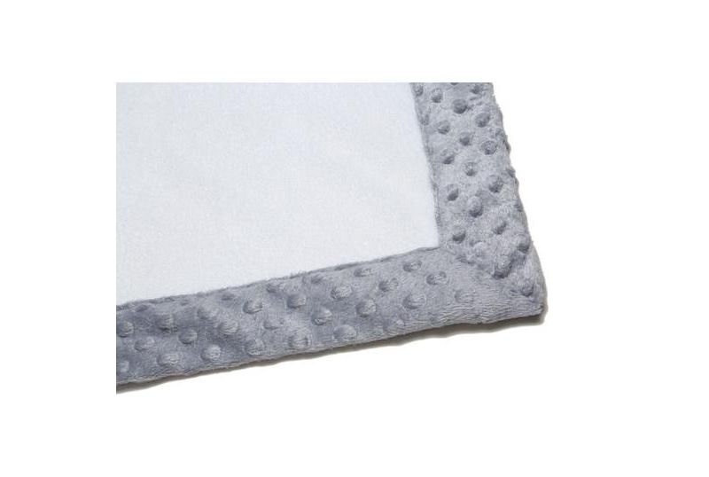 Bacati - Solid White with Solid Border Blanket (White/Grey Border)