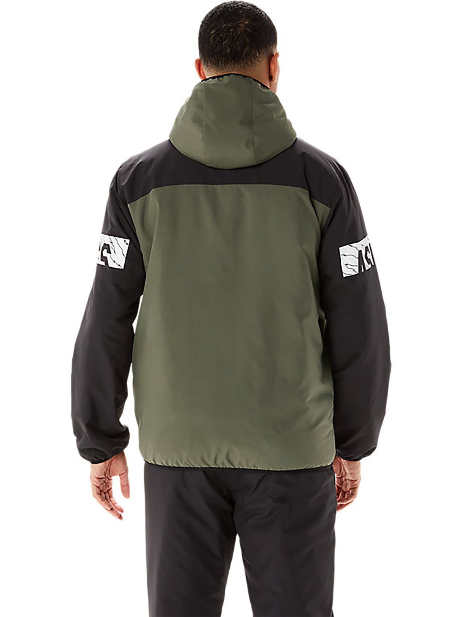 Asics Olive & Black Regular Fit Colour-Block Sports Jacket