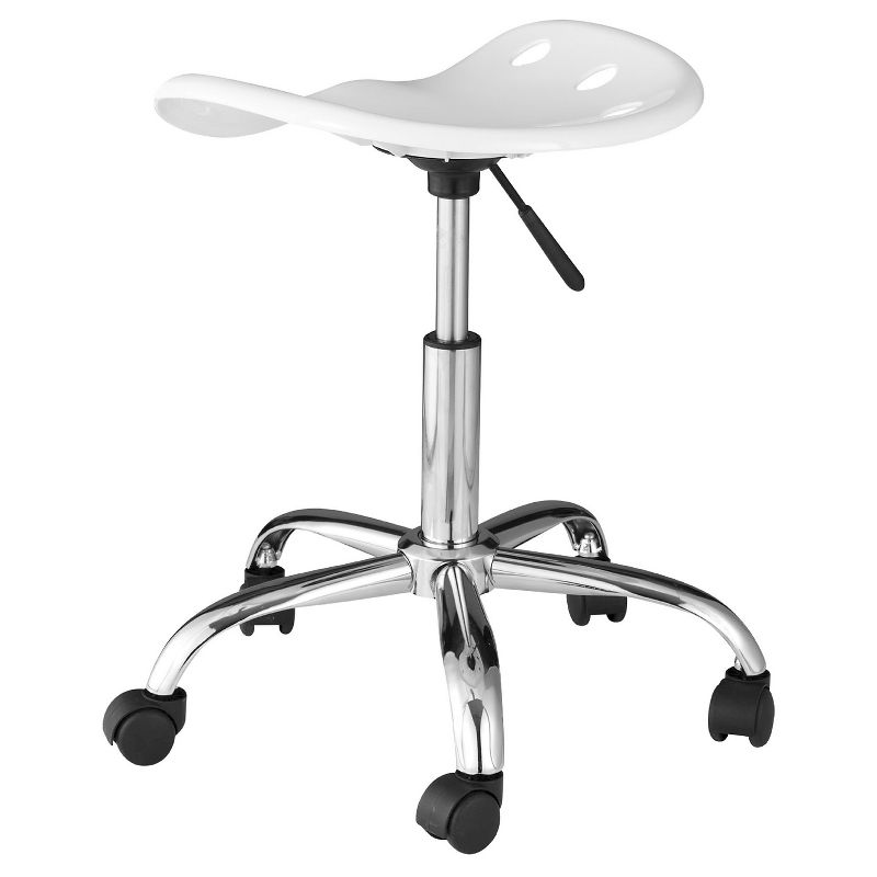 OneSpace 60-101401 Computer Task Chair with Tractor Seat, White