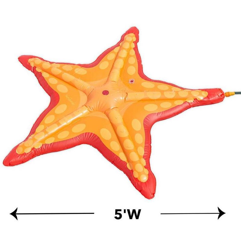 HearthSong Starfish 5-Foot Sprinkler Splash Pad for Kids' Outdoor Active Water Play