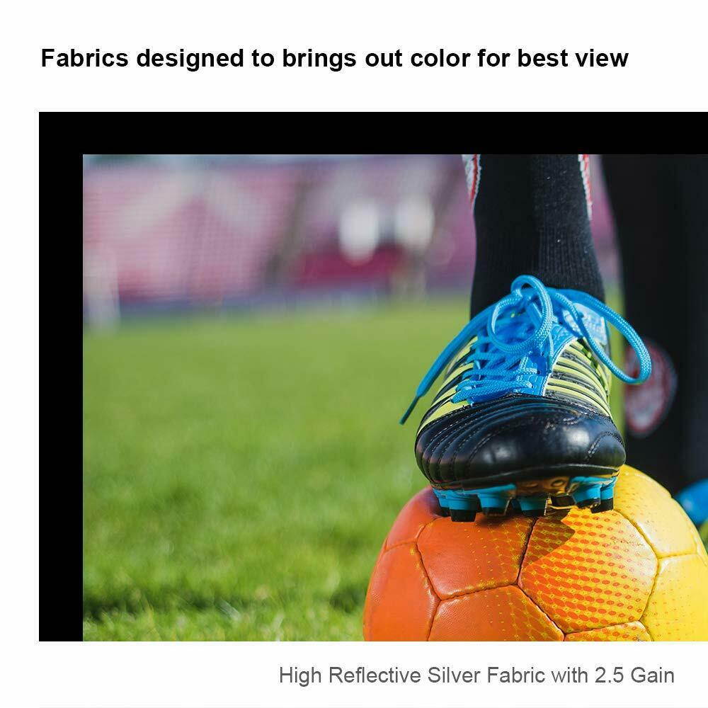 QualGear&reg; QG-PS-FF6-169-110-S 16:9 Fixed Frame Projector Screen, 110-Inch, 3D High Reflective Silver 2.5 Gain