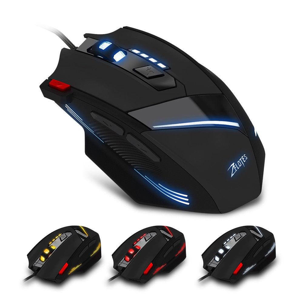 7Color LED 7200DPI 8D Wired Professional Gaming Mouse Mice USB For PC Laptop