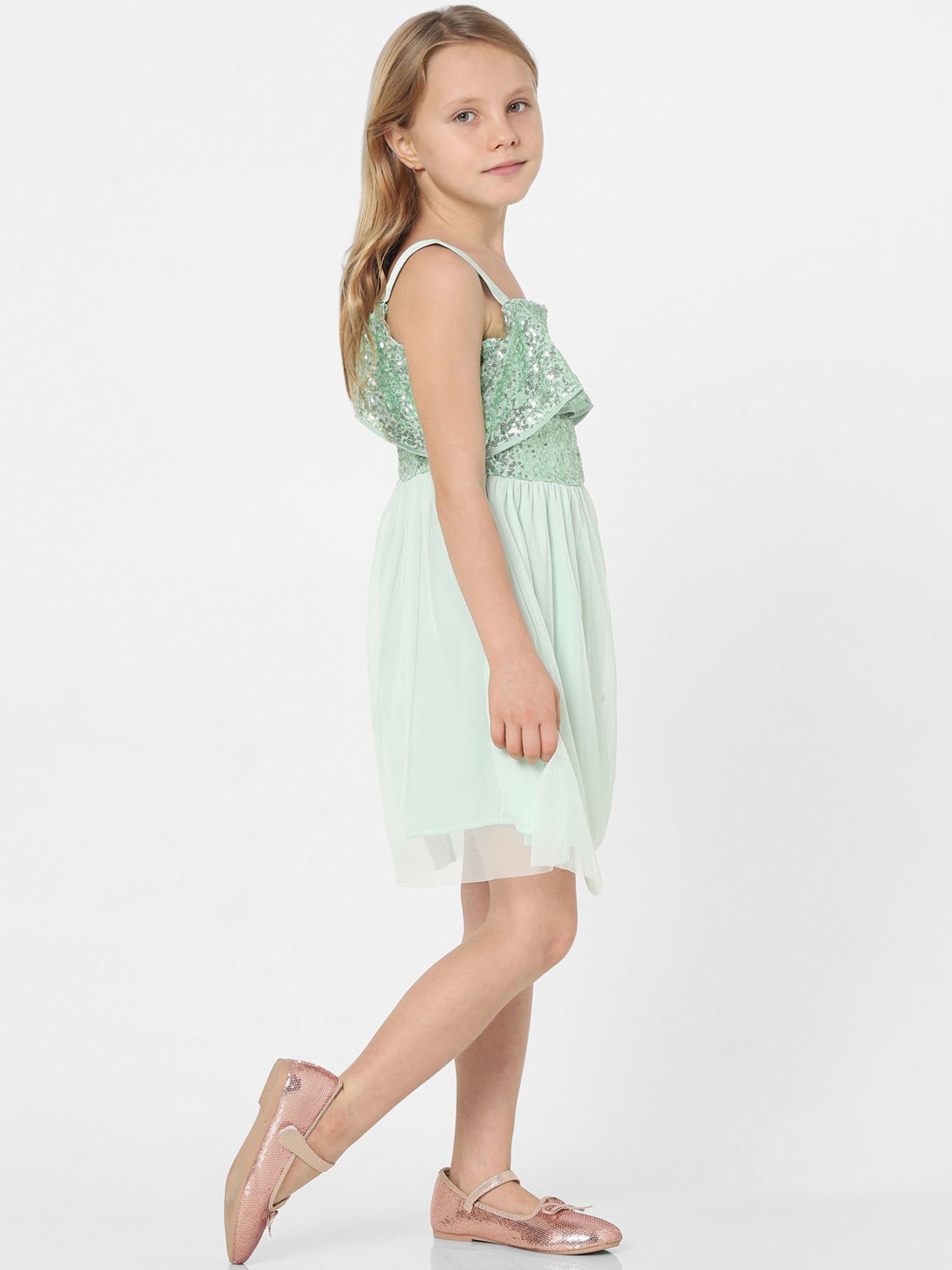 KIDS ONLY Light Green Embellished Dress