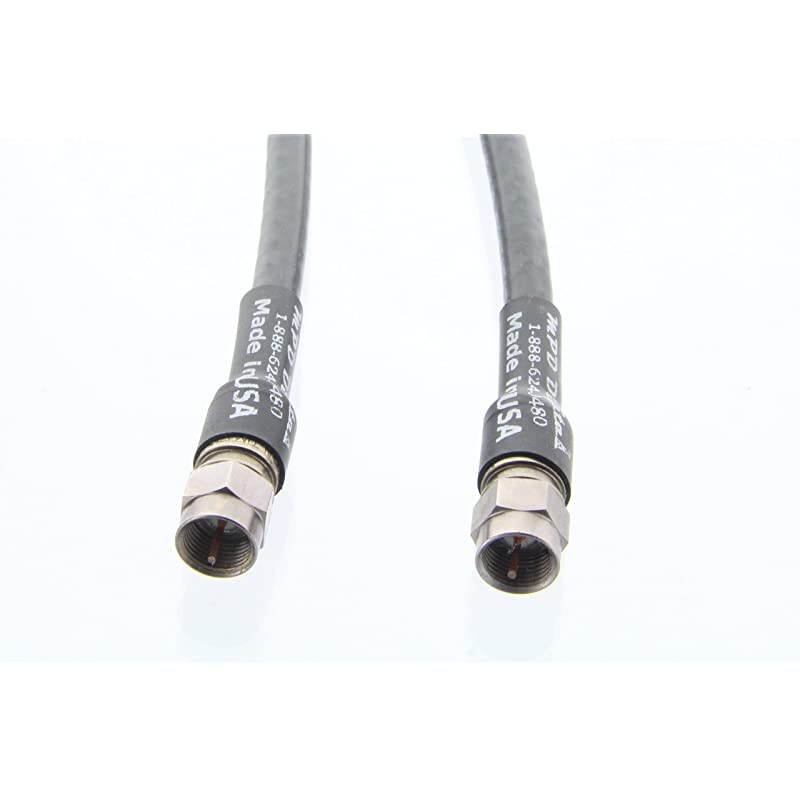 USA Made Coax Cable with F Digital VideoAudio Connectors | High Definition Video HD and Scanner and Rx and Discone Antenna Coaxial Cable 3 ft