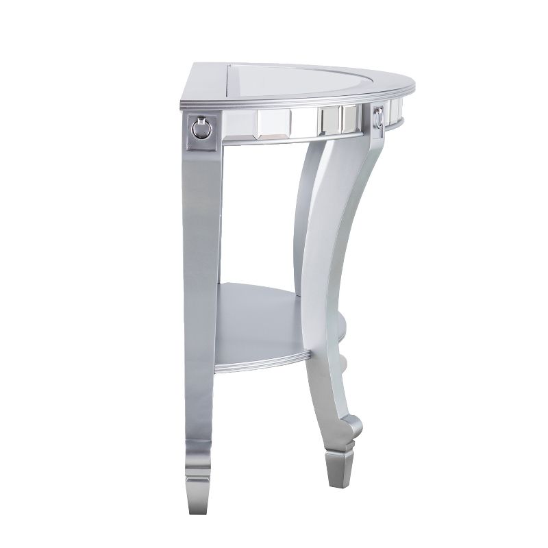Lupina Glam Demilune Console Table Matte silver - Aiden Lane
