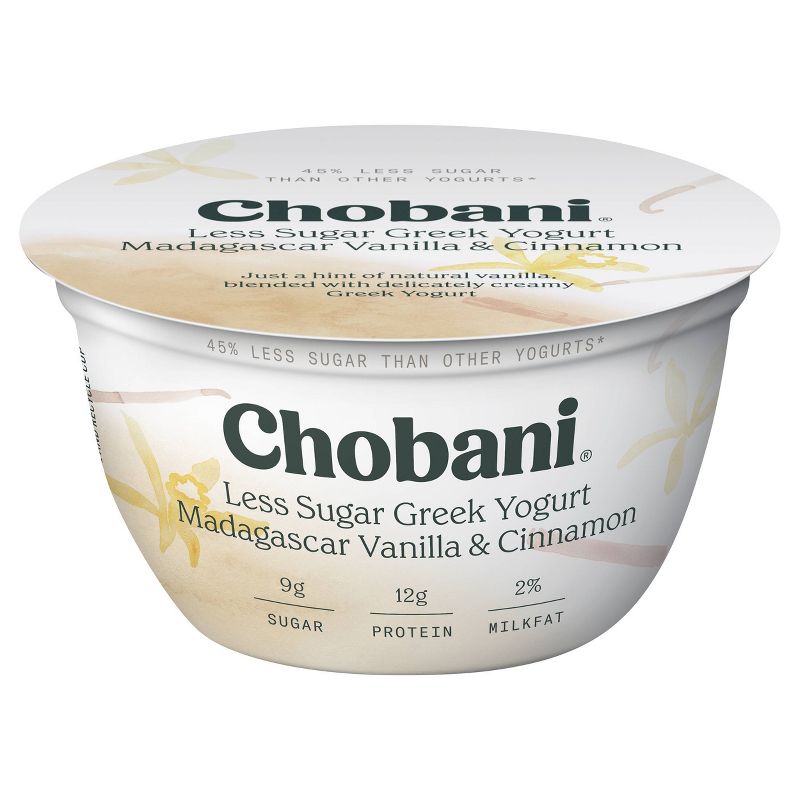 Chobani Madagascar Vanilla & Cinnamon Low Fat Blended Greek Yogurt - 5.3oz