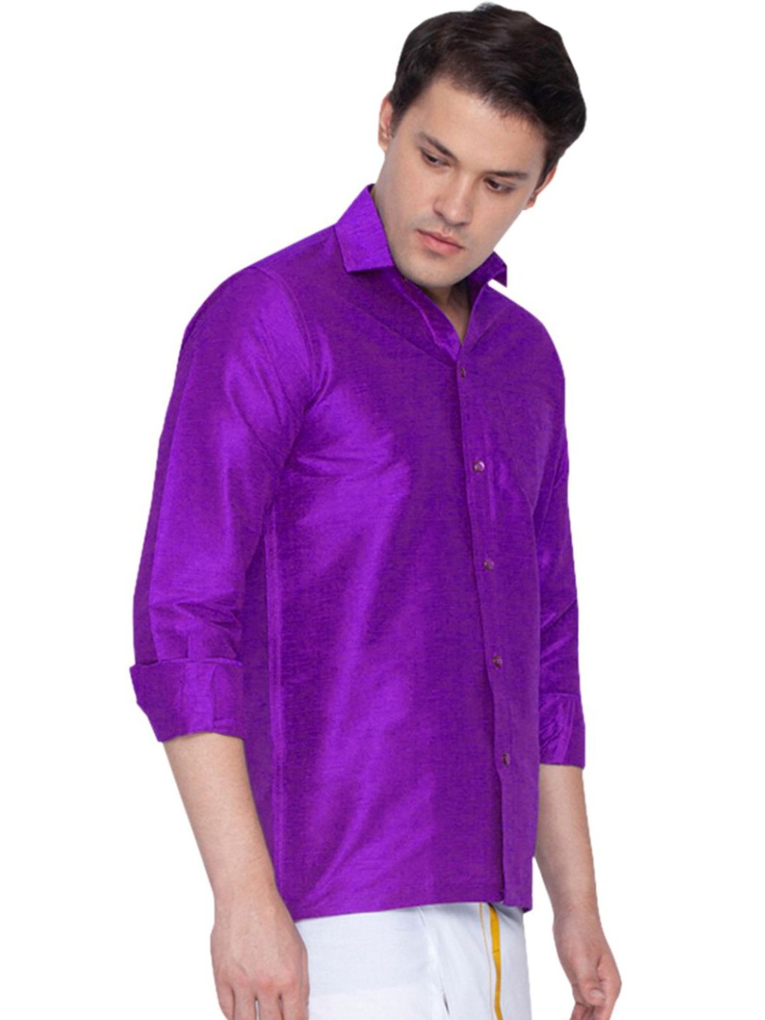 Vastramay Purple Straight Fit Shirts