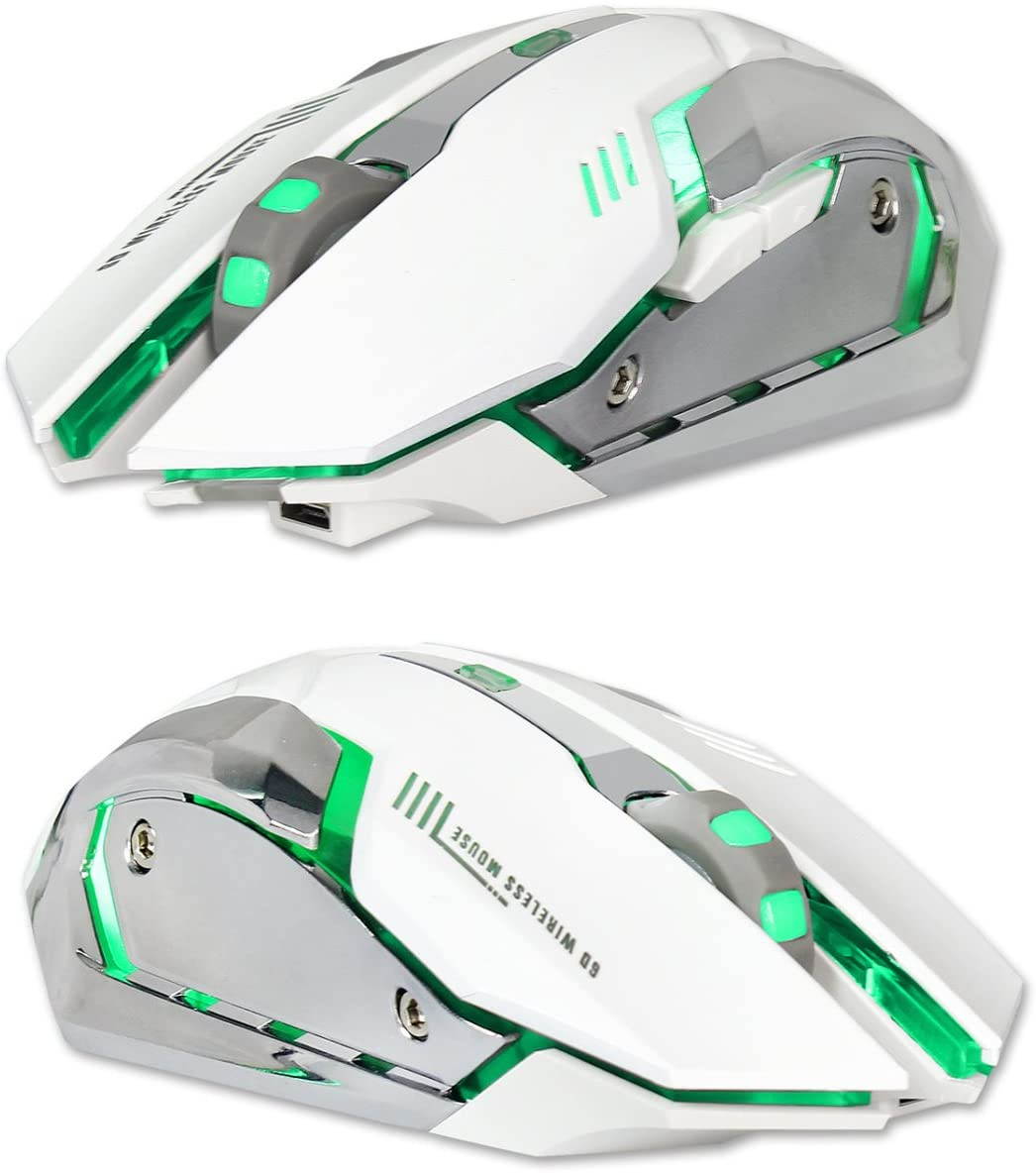 Wireless Gaming Mouse, 2.4GHZ Rechargeable Wireless Computer Game Mice Built in with 600mAh Battery