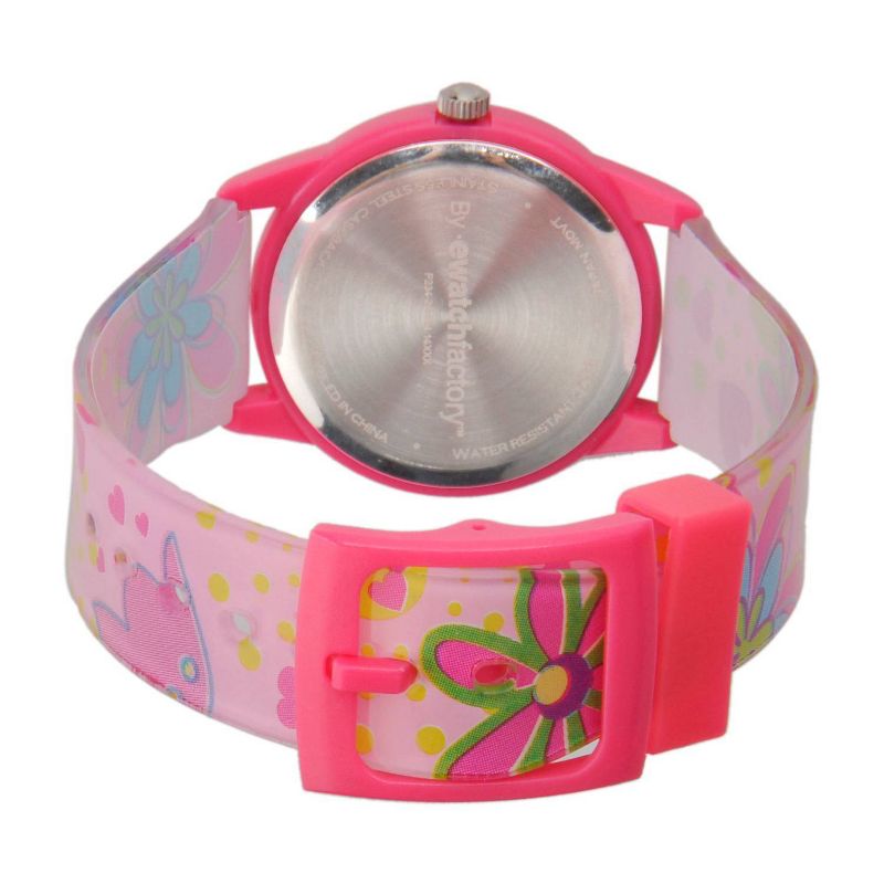 Girls' Red Balloon Pink Plastic Time Teacher Watch - Pink