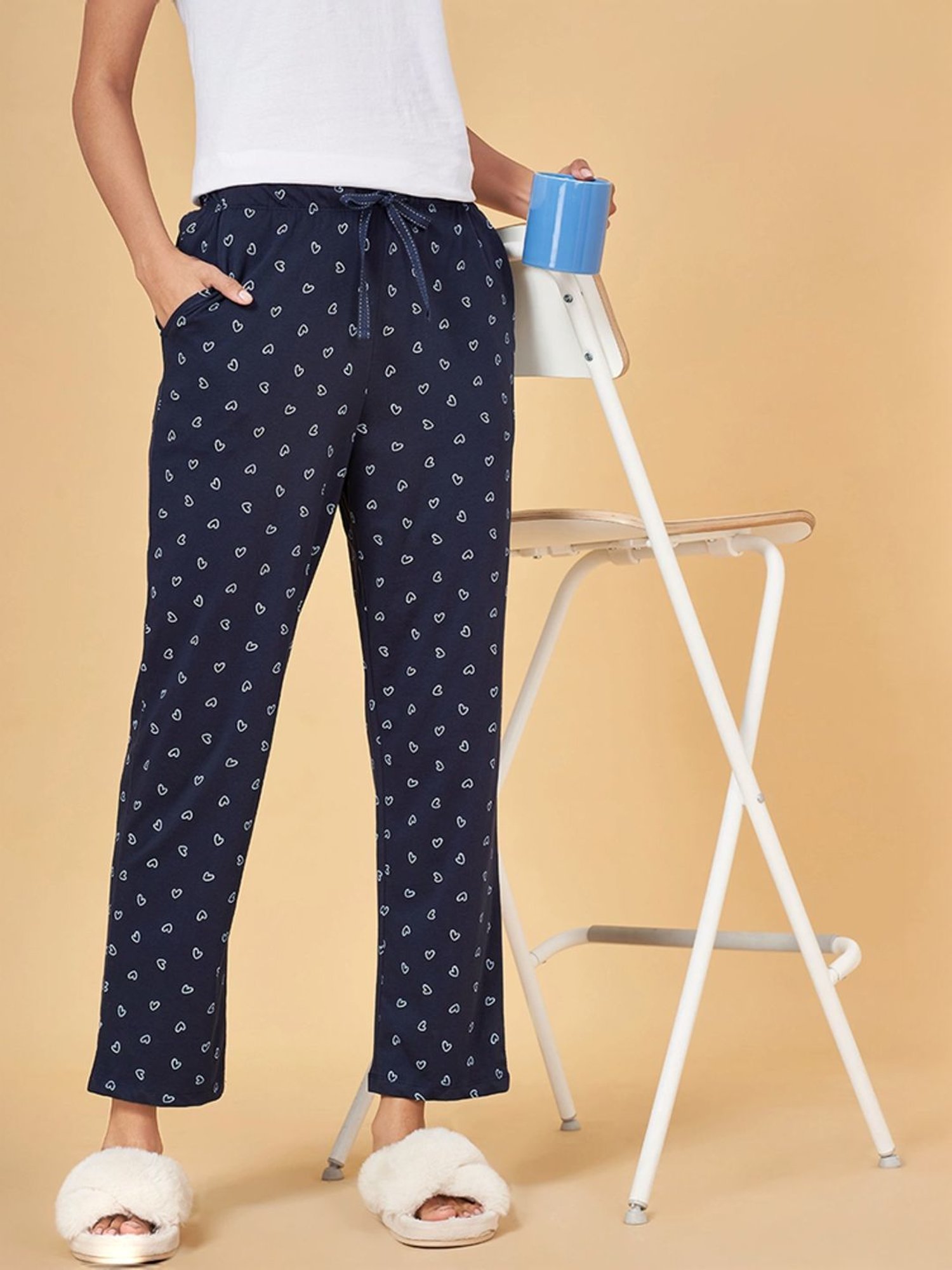 Dreamz by Pantaloons Navy Cotton Printed Pyjamas