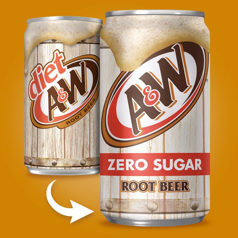 A&W Zero Sugar Root Beer Soda - 6pk/7.5 fl oz Cans