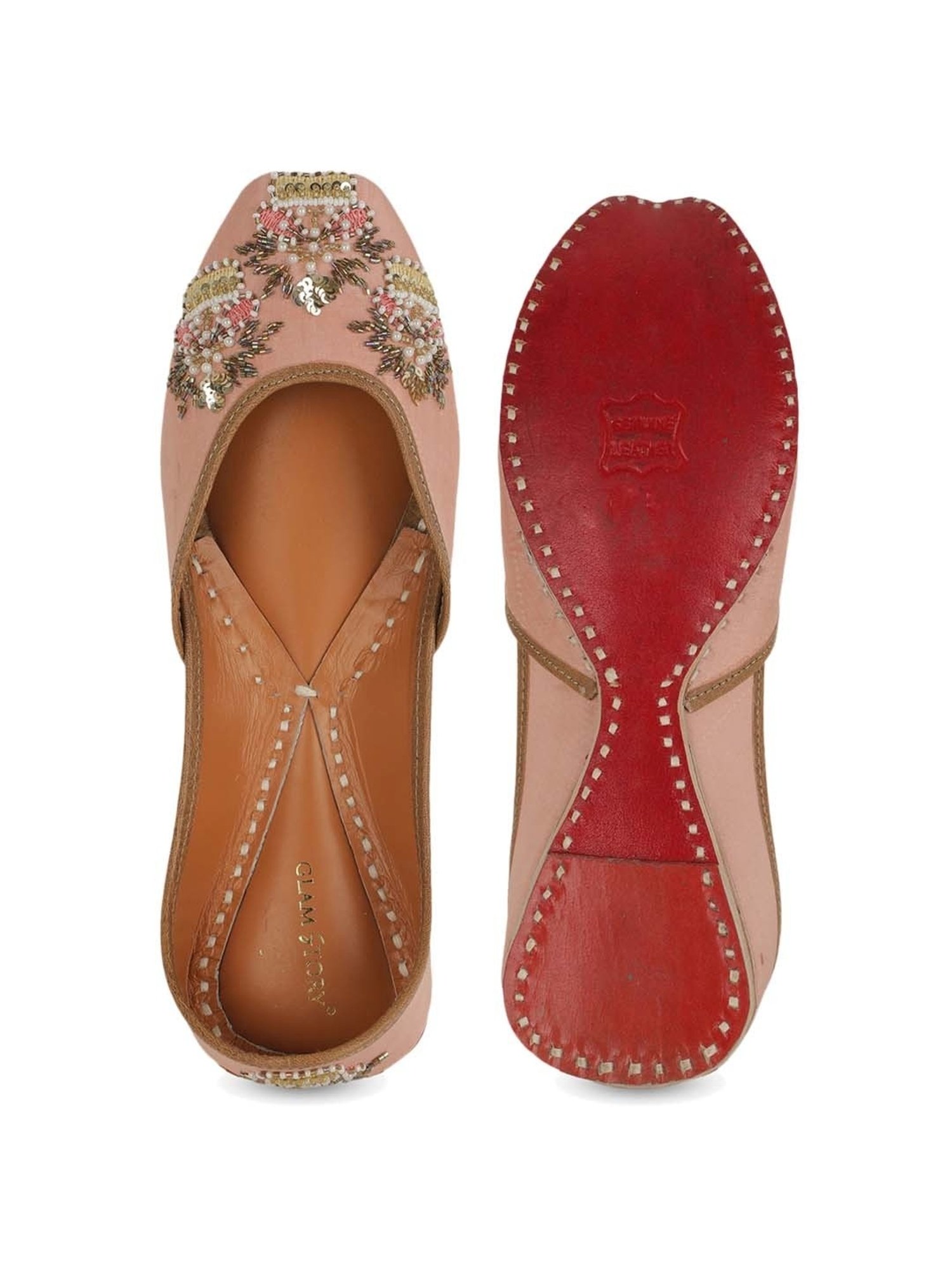Glam Story Women's Peach Ethnic Juttis