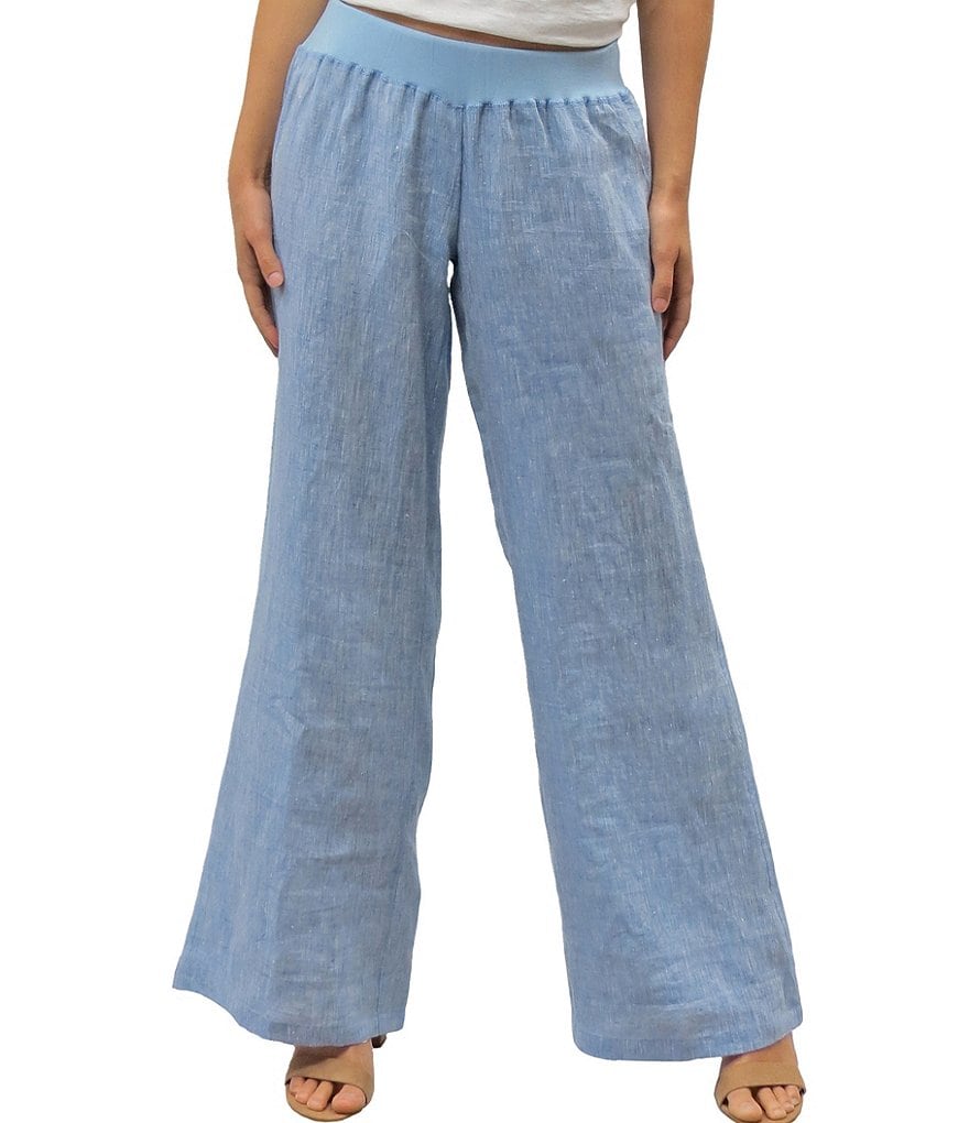 Karyn Seo Brysa Wide-Leg Pull-On Linen Pants