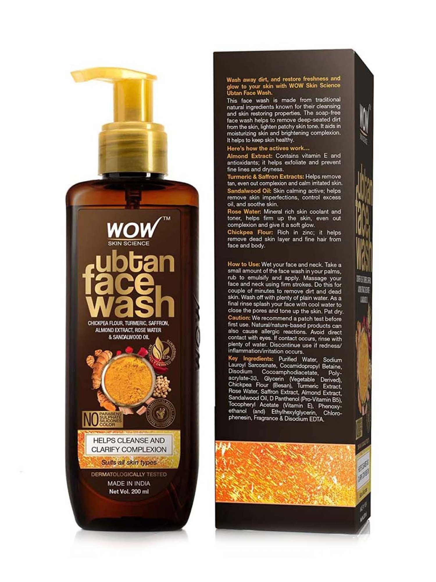 WOW Skin Science Ubtan Face Wash - 200 ml