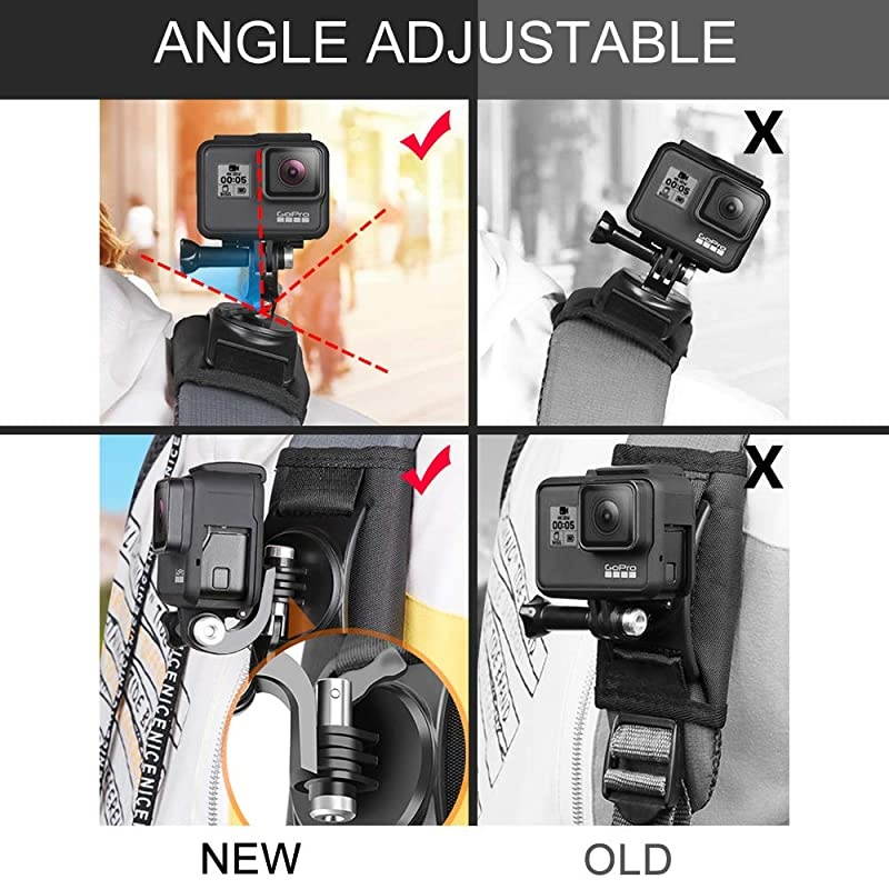 Update Sport Camera Backpack Clip Mount 360 Degree Rotary for Xiaomi Yi for Gopro Hero8 7 6 5 4 Action Camera Accessories