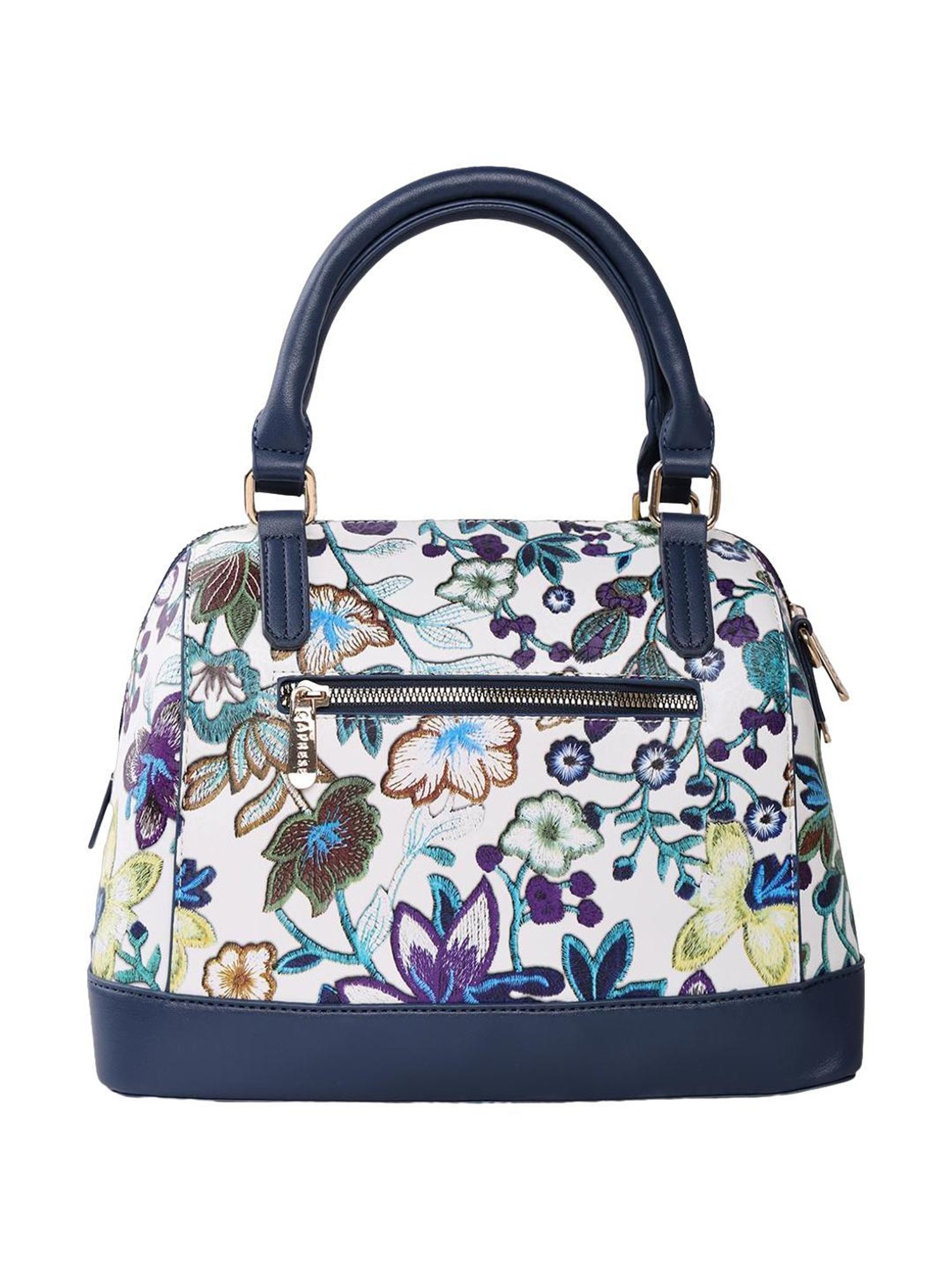 Caprese Wren Navy Faux Leather Floral Handbag