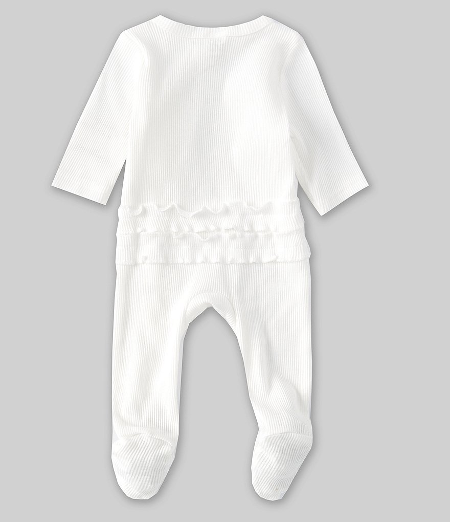 Starting Out Baby Girls Newborn-6 Months Long-Sleeve Ruffled Rumba Footed Coverall Set