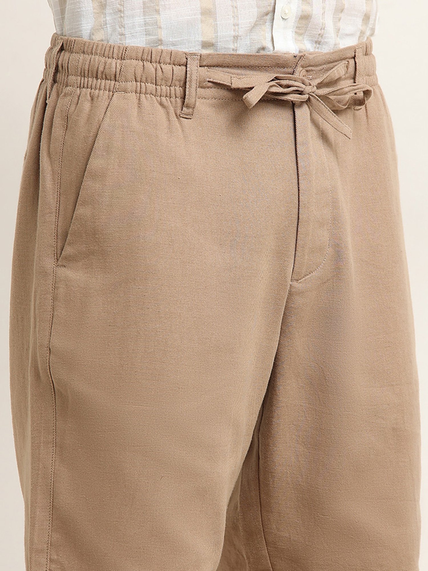 ETA by Westside Taupe Mid Rise Relaxed Fit Shorts