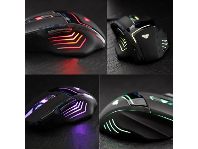 A-jazz 8D 2000DPI AULA Ghost Shark Firepower 7 Buttons USB Optical High-End Professional Gaming Mouse