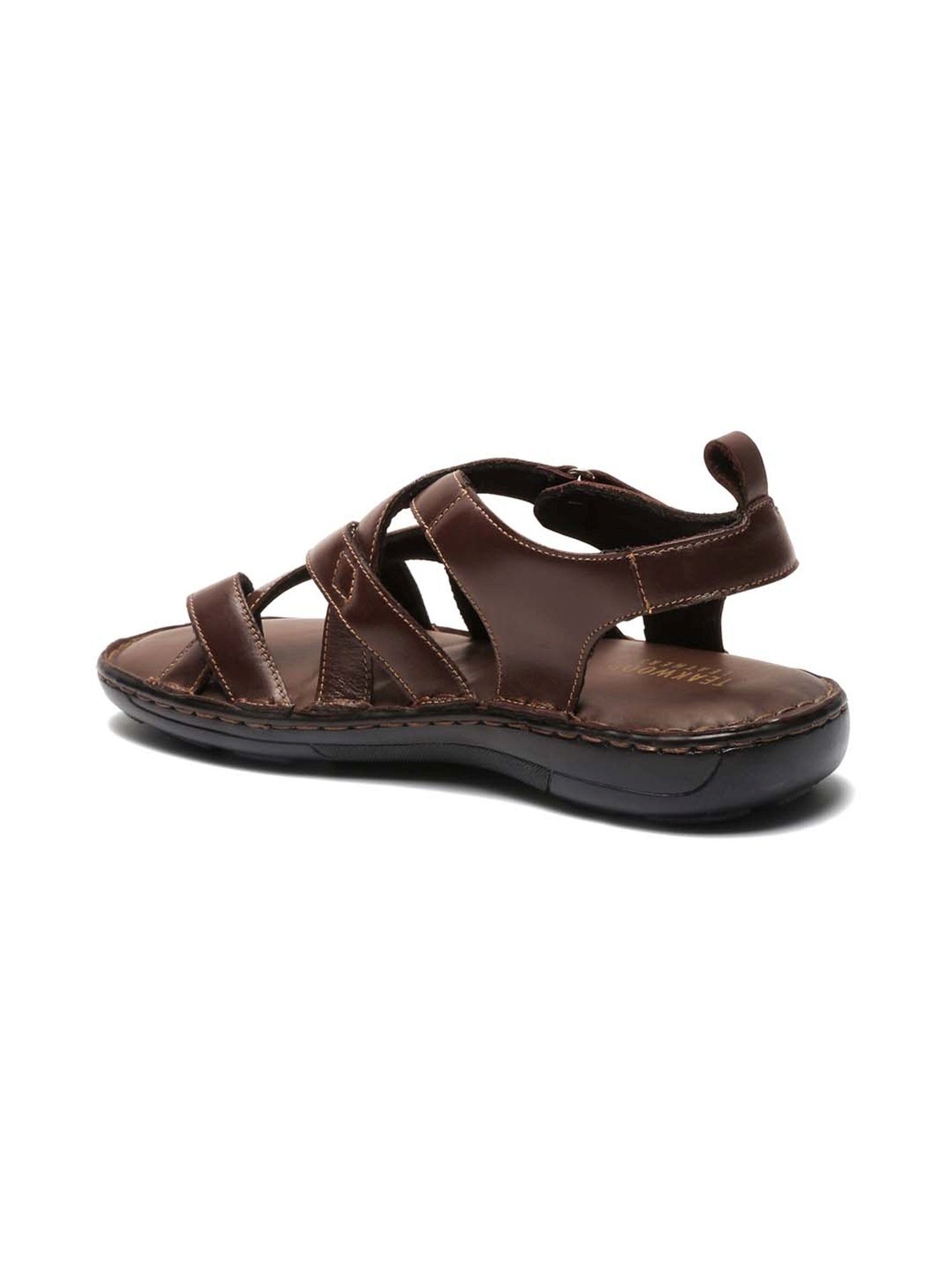 Teakwood Leathers Men's Brown Toe Ring Sandals