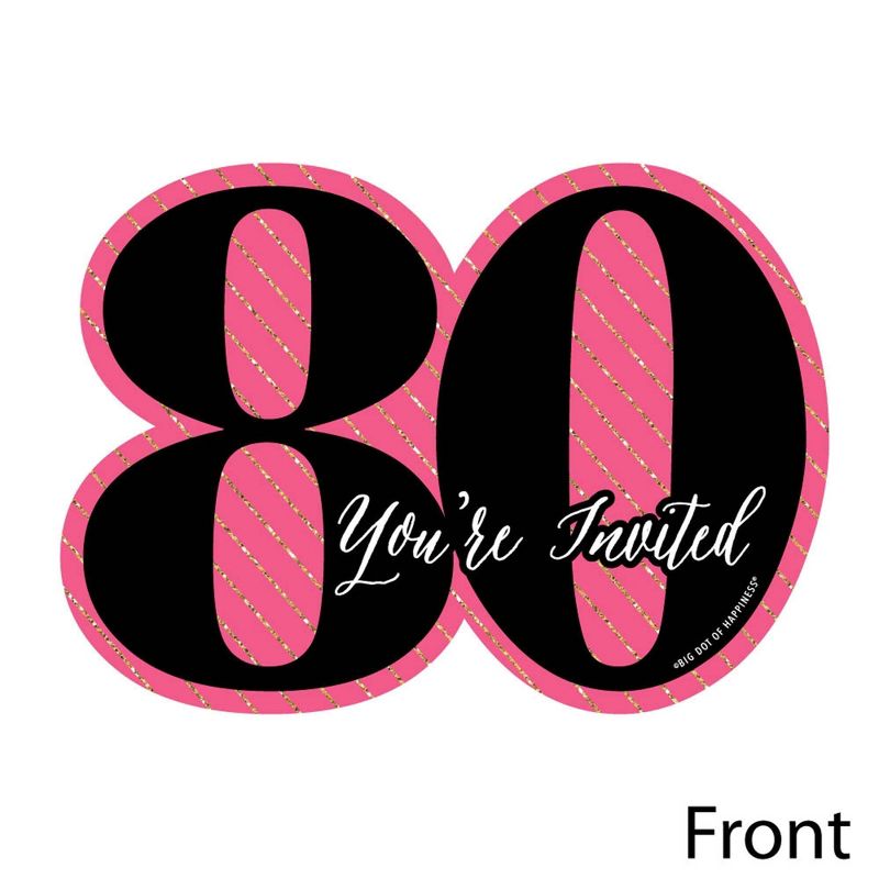 Big Dot of Happiness Adult 70th Birthday - Gold - Shaped Fill-In Invitations - Birthday Party Invitation Cards with Envelopes - Set of 12