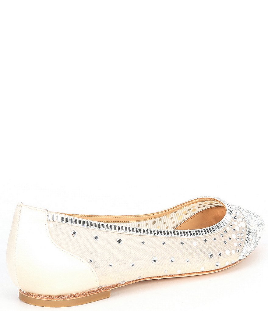 Badgley Mischka Babette Rhinestone Embellished Dress Flats